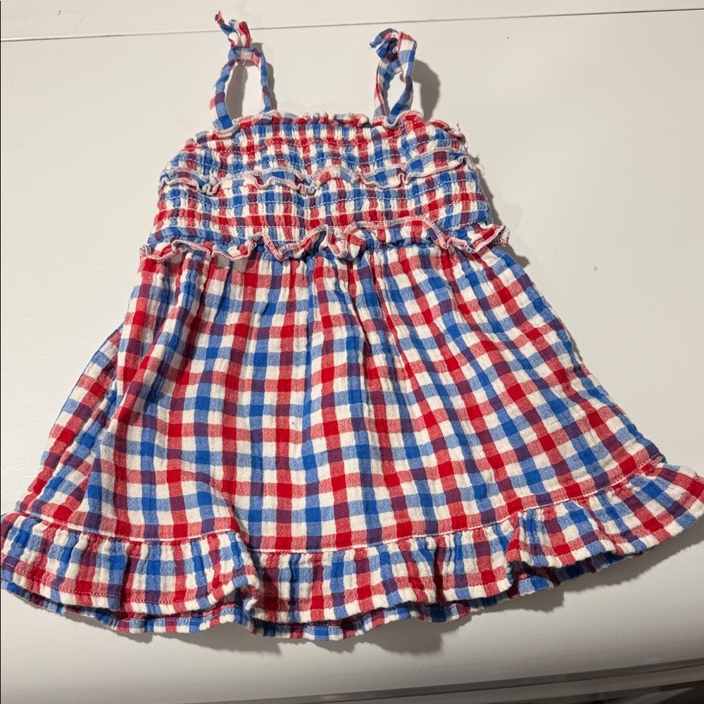 Cat & Jack Red White and Blue Gingham Sundress